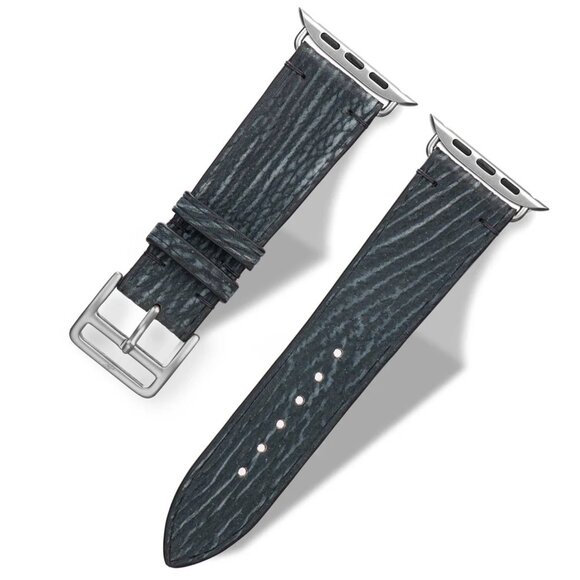 Authentic Shark Leather Strap for Apple Watch - Ocean Blue Color